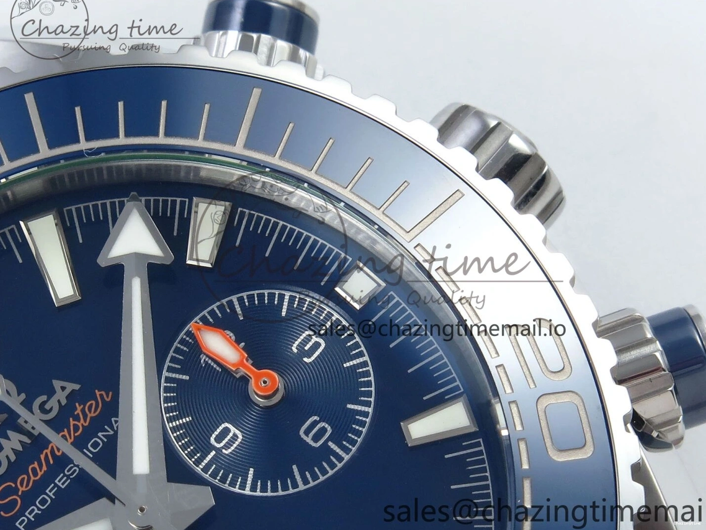 0501 Planet Ocean Master Chronometer 600M 45.5mm SS SCF 1:1 Best Edition Blue Bezel Blue Dial on SS Bracelet A9900 Super Clone Lightweight 7676